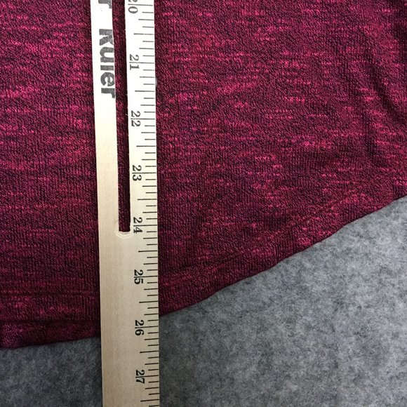 Mudd Tank Top Girls 12 Red Berry Sleeveless Heathered Slub Knit Round Neck Curve - Picture 9 of 11